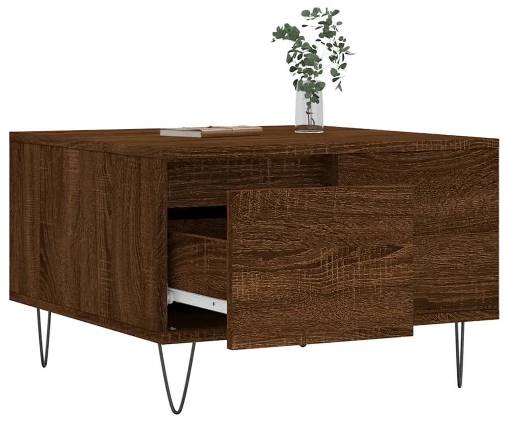 Tavolino da salotto rovere marrone 55x55x36,5 cm in multistrato