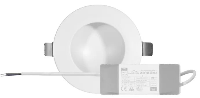 Faro LED da incasso Rotondo Luce INDIRETTA 8W Foro Ø92mm Colore Bianco Naturale 4.000K