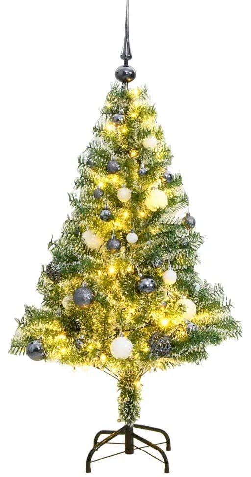 Albero Natale Artificiale 150 LED Palline e Neve Fioccata, Albero Natale Artificiale 150 LED Palline e Neve Fioccata 120cm II