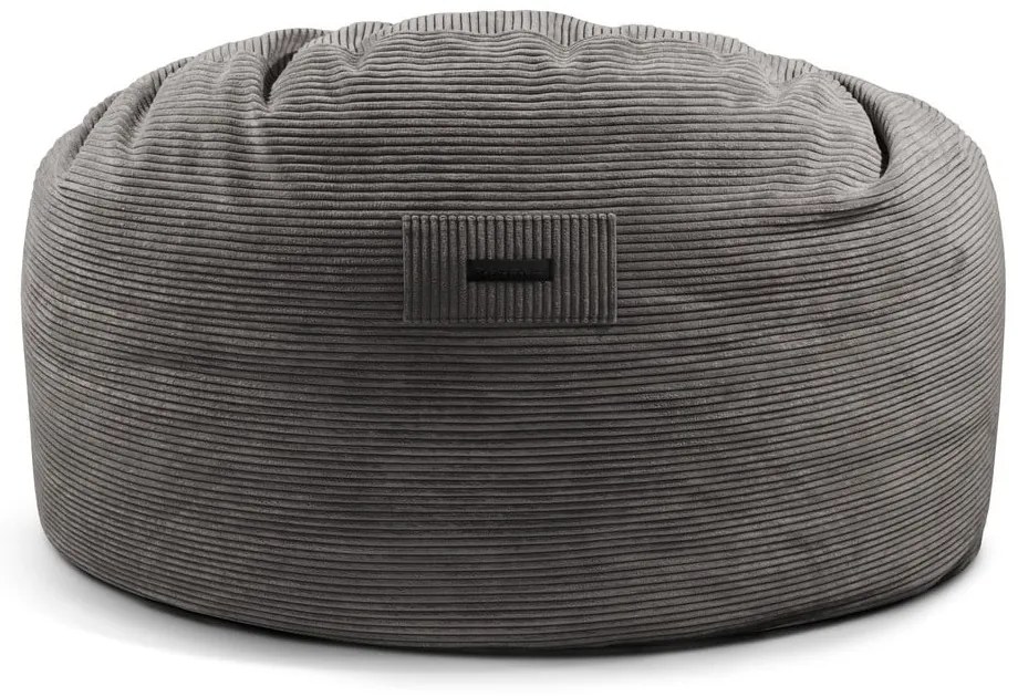 Puof a sacco grigio scuro con rivestimento in velluto a coste Om 135 – SLOWDOWN