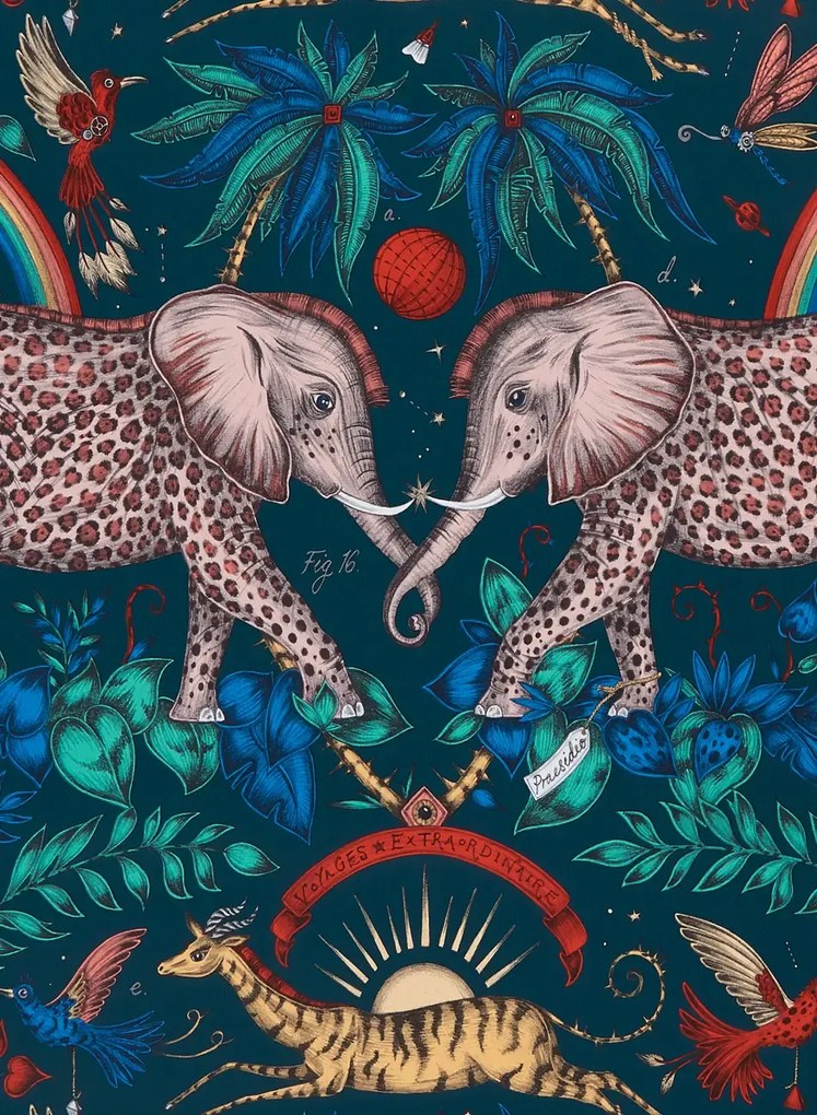 Clarke & Clarke Carta da parati Zambezi - Navy