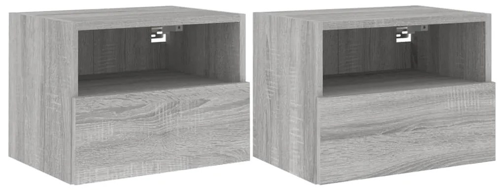 Mobili tv muro 2pz grigio sonoma 40x30x30 cm legno multistrato