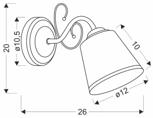 Applique LOSANNA 1xE14/40W/230V in ottone