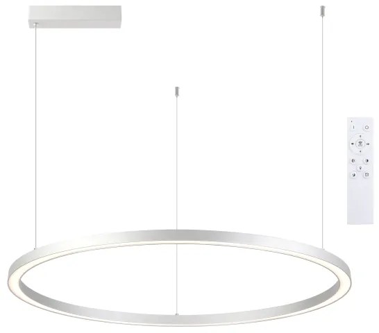 Brilagi-LED Dimmerabile. lampadario a cavo PORTOFINO LED/60W/230V Ø 80 cm argento+telecomando