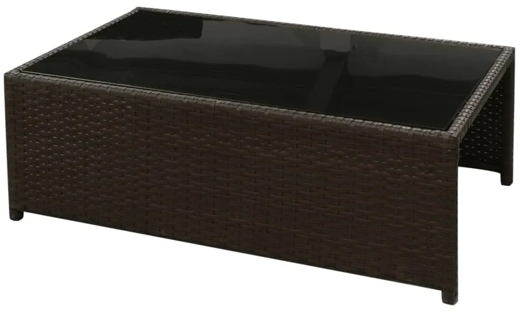 Set Divani da Giardino 8 pz con Cuscini in Polyrattan Marrone