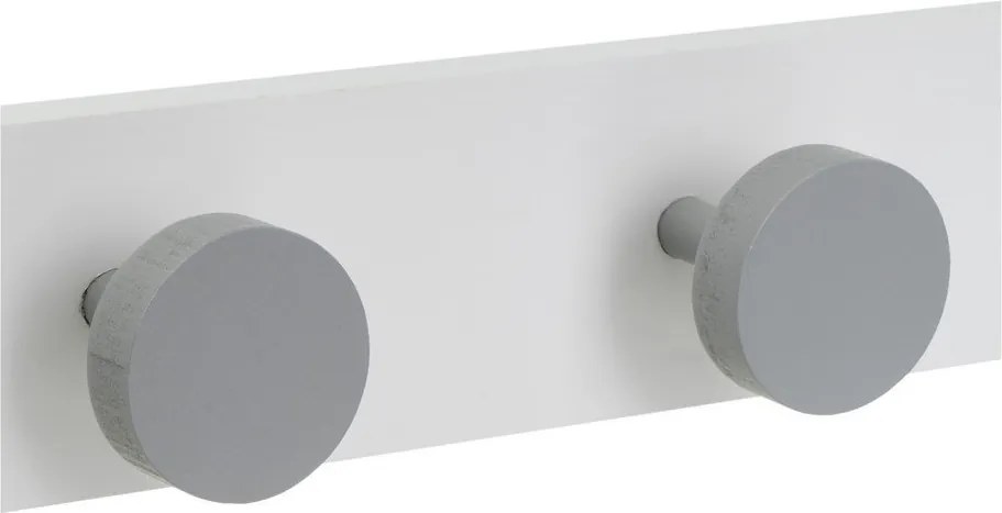 Attaccapanni da parete bianco/grigio in pino massiccio 40 cm Anillos – Casa Selección