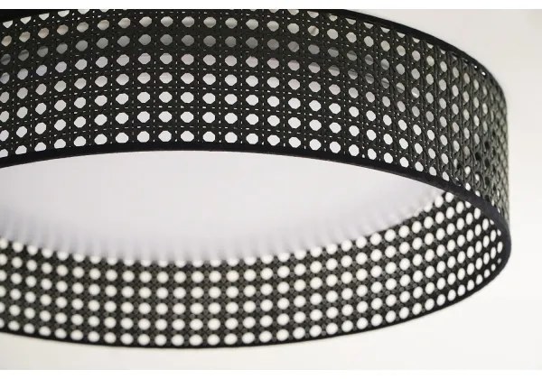 Duolla - Plafoniera LED ROLLER RATTAN LED/24W/230V diametro 45 cm nero