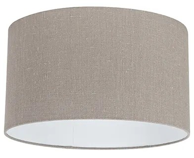 Paralume in cotone color tortora con interno bianco 35/35/20