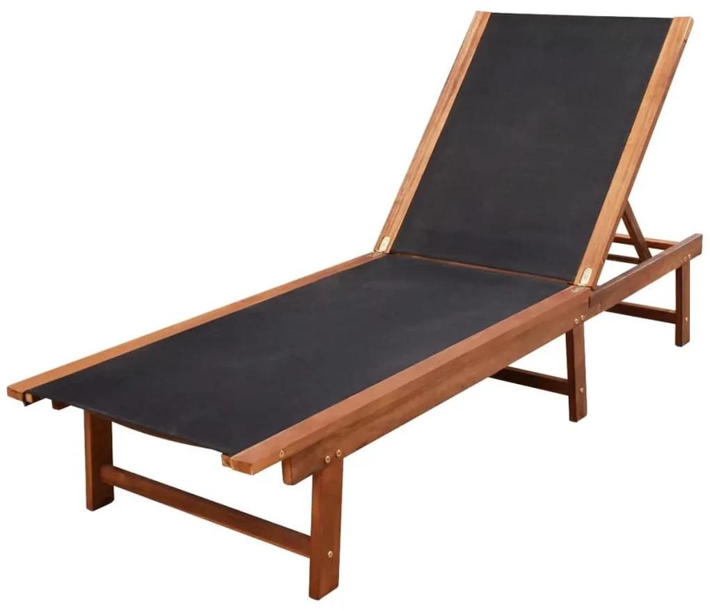Lettini prendisole 2 pz con tavolo in massello acacia textilene