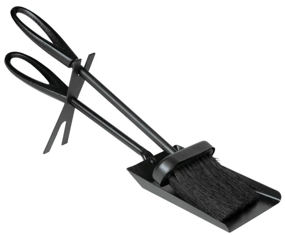 Strumenti per il caminetto 3 pz nero