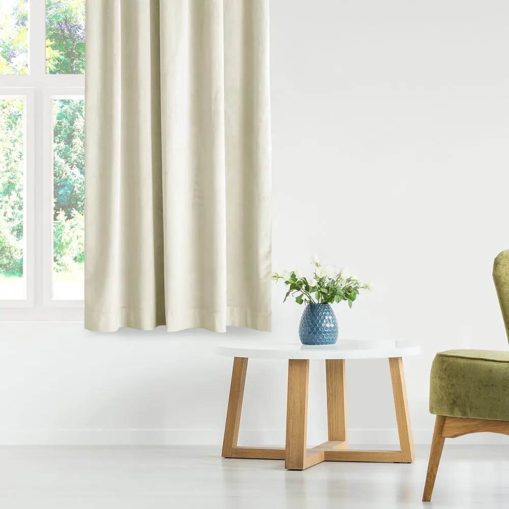 Tenda parzialmente oscurante color crema in velluto 140x270 cm Eyelets – Restilo