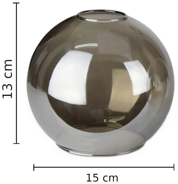 Vetro di ricambio SMOKY E27 Ø 15 cm nero