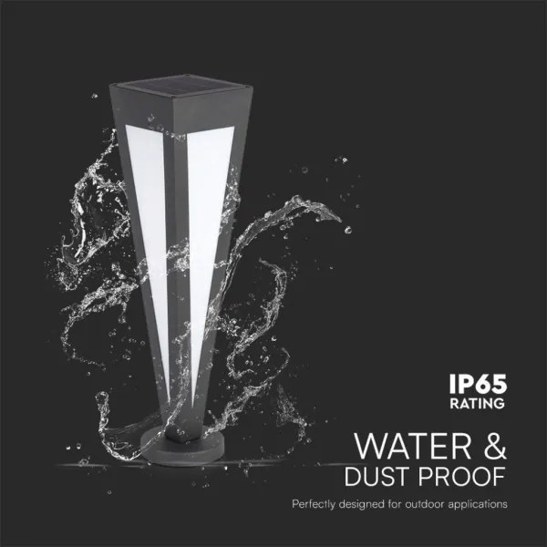 Lampada solare LED LED/2W/3,7V IP65 3000K nero