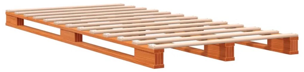 Letto Pallet Marrone Cera 90x200 cm in Legno Massello di Pino