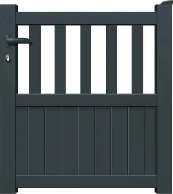 Cancelletto GARDENGATE Florenca grigio in alluminio antracite H 119.6 x L 100 cm