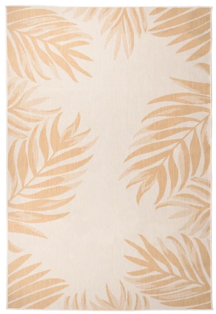 Tappeto Da Esterni A Tessitura Piatta 160x230cm Motivo A Foglie /