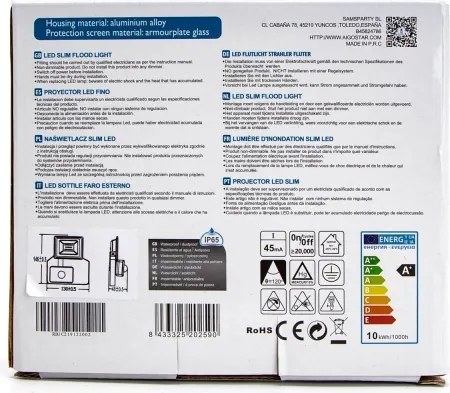 Aigostar - Proiettore LED con sensore LED/10W/230V 4000K IP65 bianco