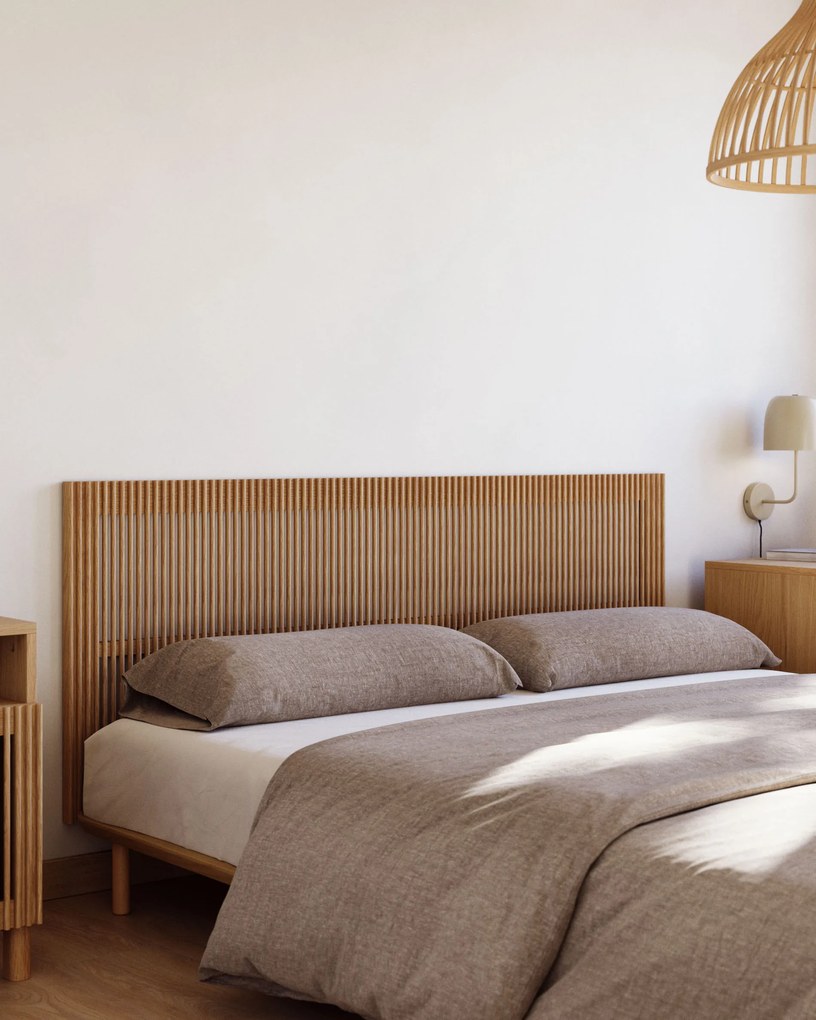 Kave Home - Testiera Beyla in legno massello di frassino per letto da 160 cm FSC 100%