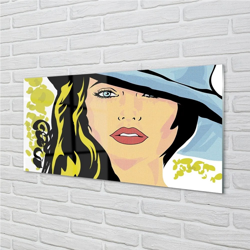 Quadro vetro Cappello da donna 100x50 cm