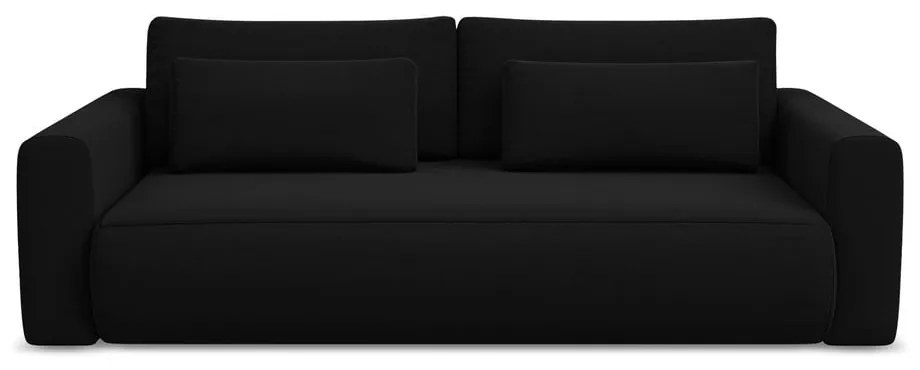 Divano nero allungabile/con contenitore con rivestimento in velluto 238 cm Kapua – Makamii