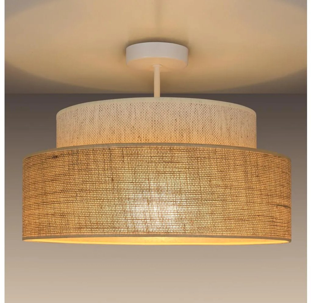 Lampadario a plafone BOHO 1xE27/60W/230V diametro 40 cm color crema/beige