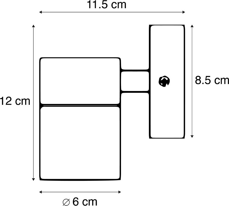 Lampada da parete per esterni in acciaio IP44 - Solo