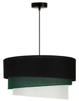 Duolla - Lampadario a sospensione con filo TRIO 1xE27/15W/230V diametro 45 cm nero/verde/bianco