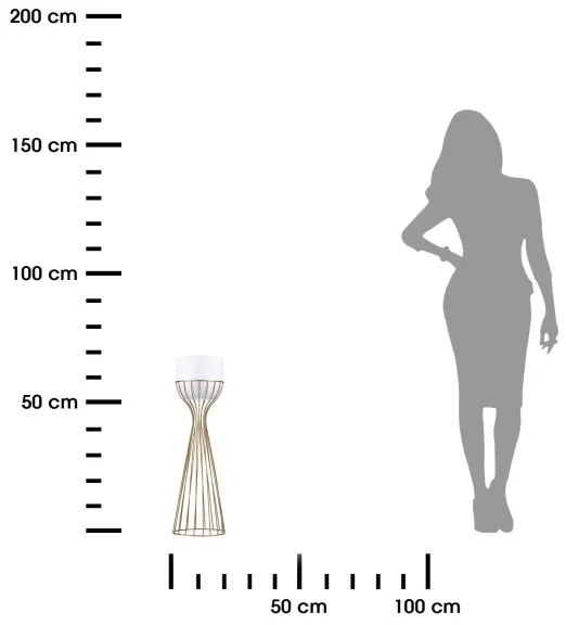 Vaso da fiori in metallo LOFT 56x20 cm oro/bianco