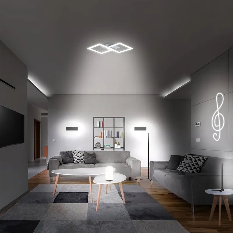 Plafoniera LED design Kenshi, nero 37.1x35 cm dimmerabile, 2160 lumen INSPIRE