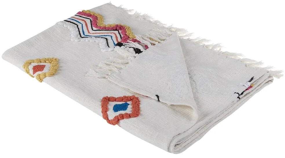 Coperta cotone multicolore 130 x 180 cm MORENA Beliani