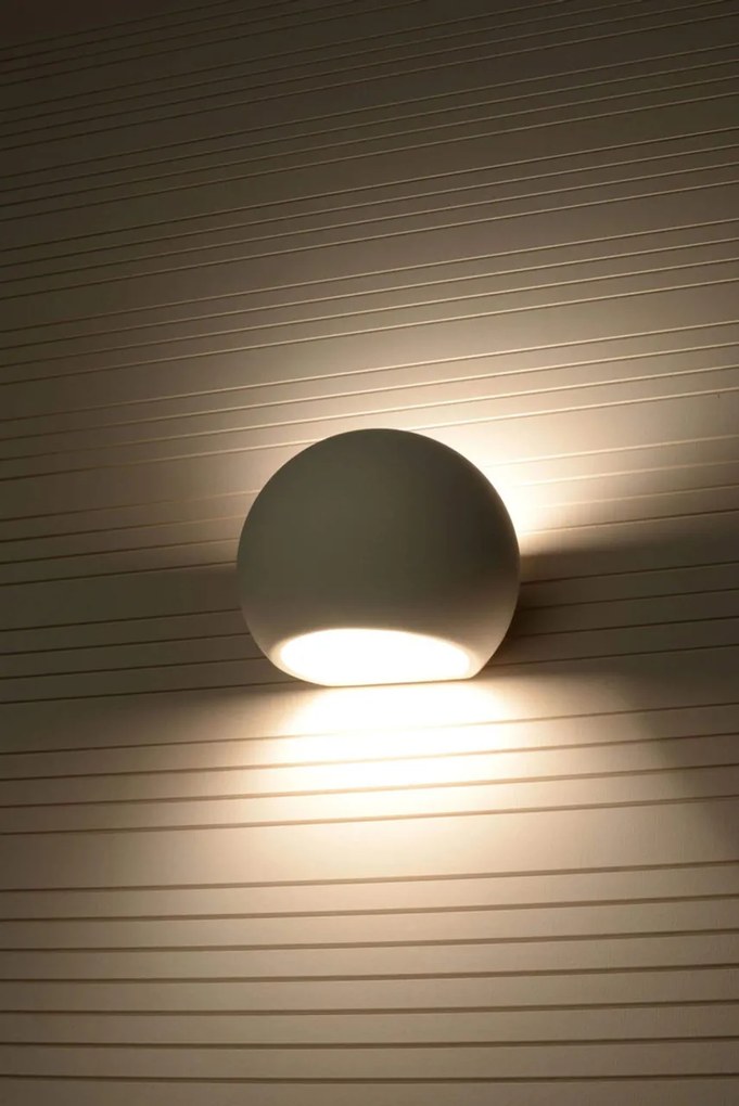Applique da Parete in Gesso-Ceramico GLOBE E27 Pitturabile da interno
