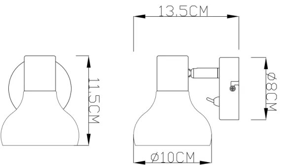 GLOBO 54921-1 - Luce Spot da parete LOTHAR 1xE14/40W/230V