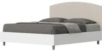 Letto Matrimoniale 160x200 cm struttura bianco frassino testata Ant - Similpelle,Tortora,Contenitore