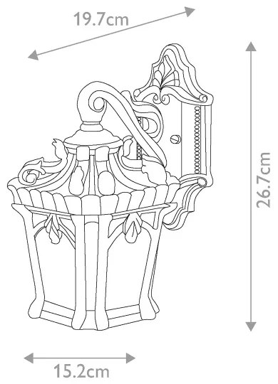 Elstead KL-TOURNAI2-S - Applique da esterno TOURNAI 1xE27/100W/230V IP44