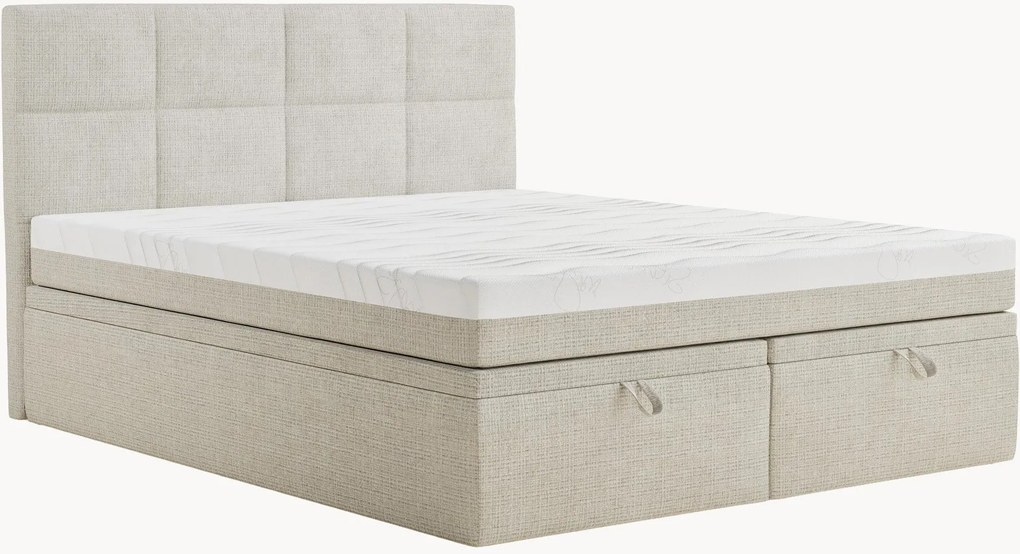 Letto boxspring in ciniglia fatto a mano con contenitore Umage, H3