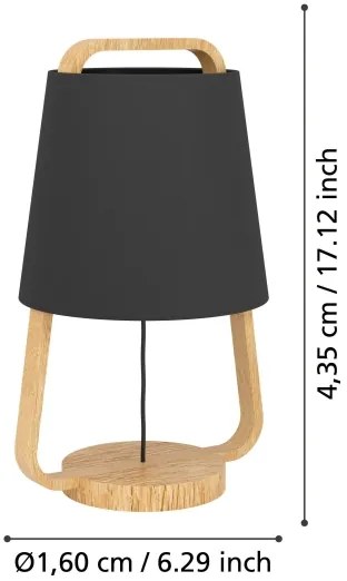 Eglo 390187 - Lampada da tavolo CAMALOZA 1xE27/40W/230V nero