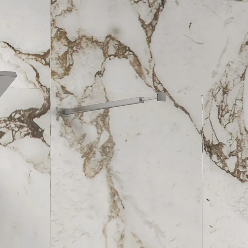 Kamalu - Parete doccia walk in 140 cm trasparente spessore 8mm KW3000