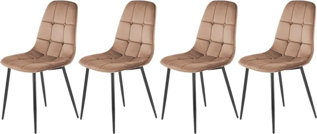 Set di 4 sedie K417 in velluto beige