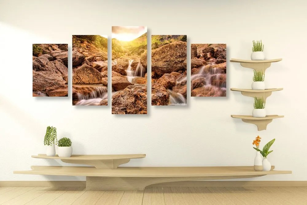 Quadri 5 pezzi – Cascate alpine