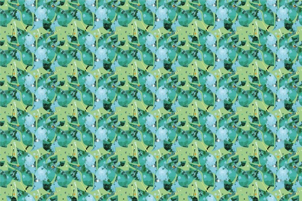 Carta da parati autoadesiva – Astrazione del giardino delle foglie