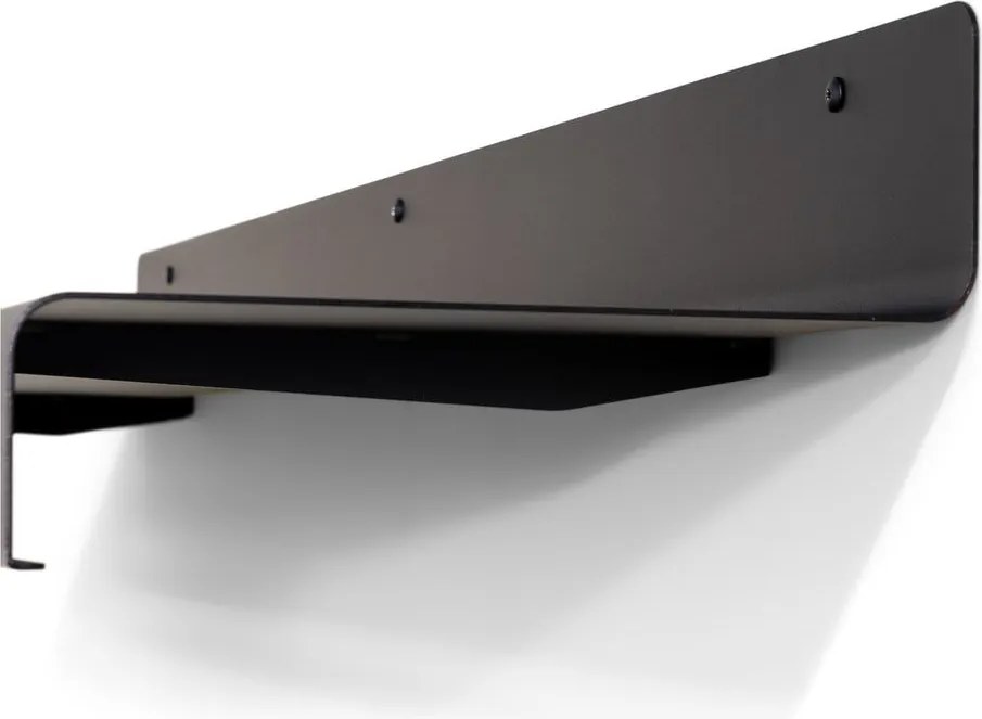 Attaccapanni da parete nero in metallo con scaffale 120 cm Sway – Spinder Design