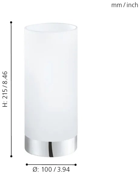 Eglo 95776 - Lampada da tavolo DAMASCO 1 1xE27/60W/230V