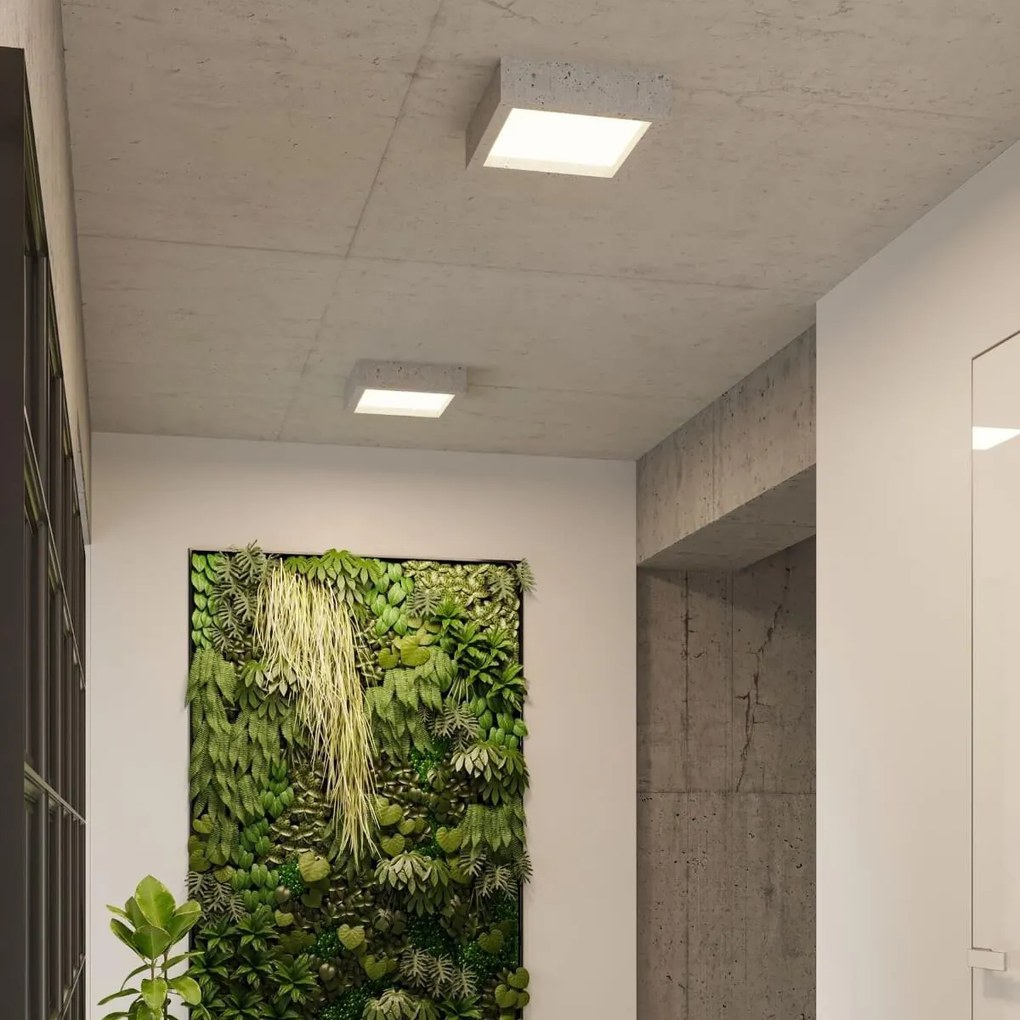 Lampada da soffitto 18W RIZA in Cemento e Vetro - Grigia