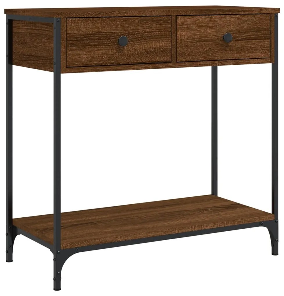 Tavolino consolle rovere marrone 75x34,5x75cm legno multistrato