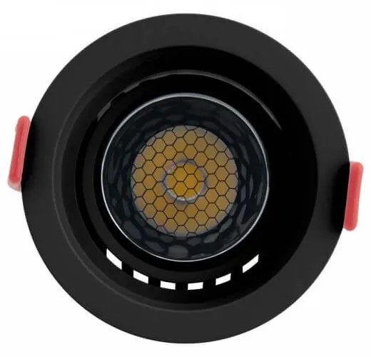 Faro LED da Incasso 12W, Orientabile CRI92 Foro 75mm, Nero, CCT UGR11 Colore Bianco Variabile CCT