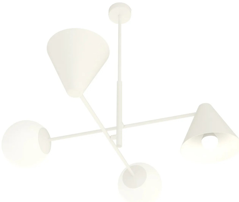 Plafoniera Moderna Industrial Njord 4 Luci Bianco