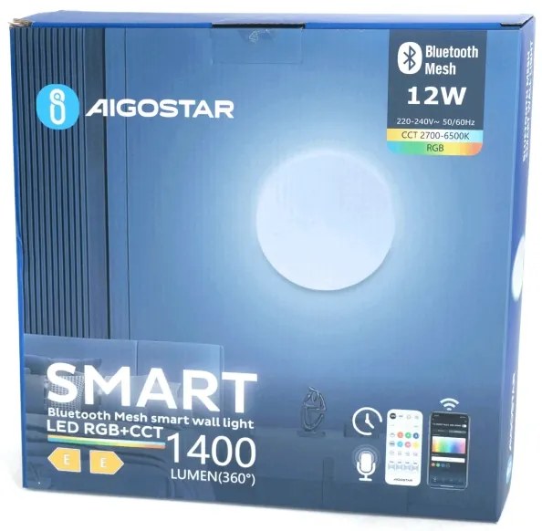 Aigostar - LED RGBW Dimmerabile muro Lampada MESH Smart LED/12W/230V + +TC bianco