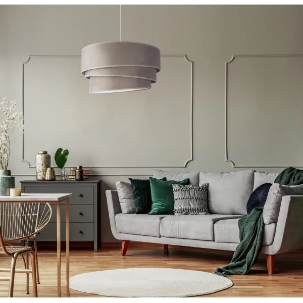 Duolla - Lampadario a sospensione con filo DEVON 1xE27/40W/230V diametro 45 cm grigio