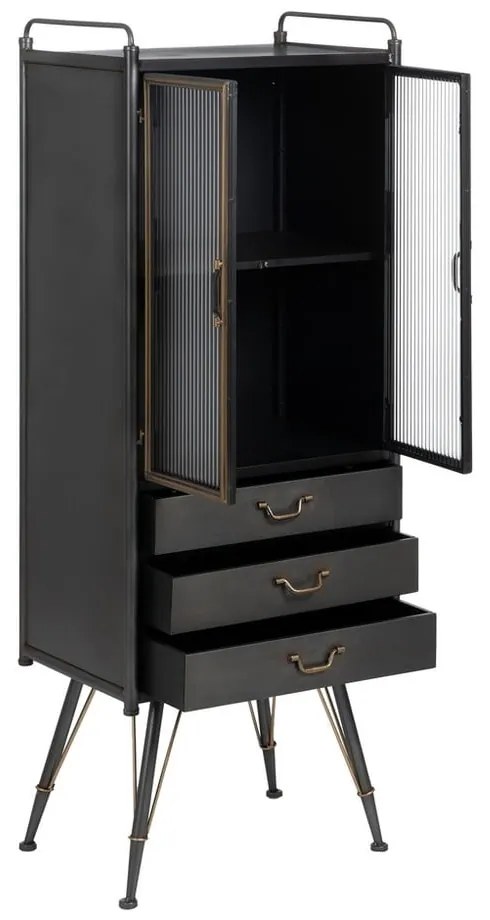 Vetrina in metallo nero 58x150 cm Brick - Ixia