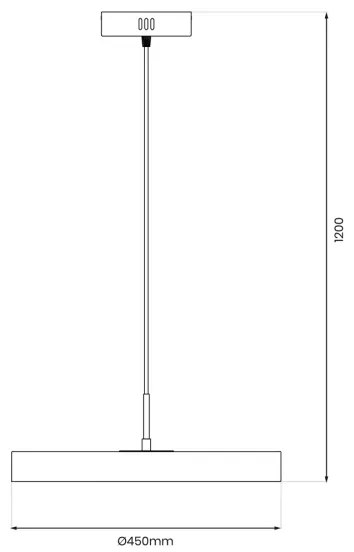 Lampadario LED a sospensione con filo DISC LED/38W/230V diametro 45 cm nero